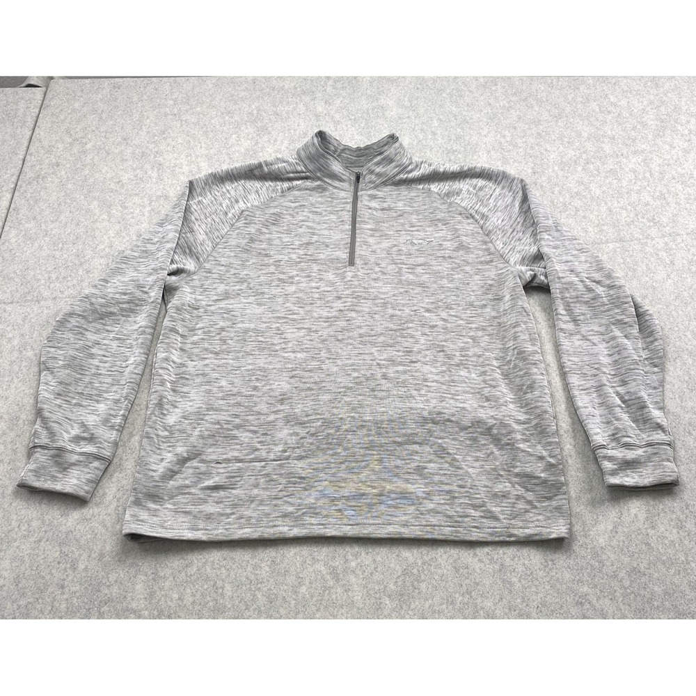 Greg Norman Pullover Mens 2XL Gray 1/4 Zip Long Sleeve Golf Performance *Snag*